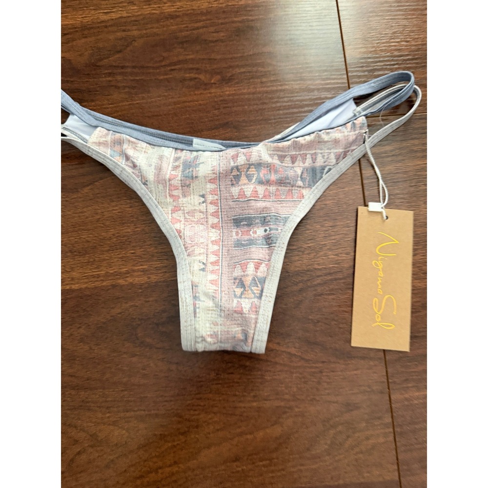 Niyama Sol Kalahari Hipster Bikini Bottom Large Ruched Back Tribal Print NWT